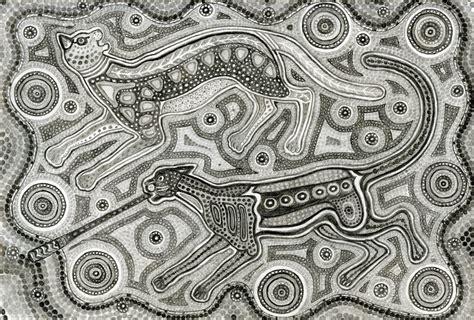 Art Of Janet Kozachek Aboriginal Cats Haves Lots Of Spots