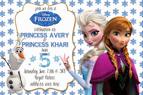 What 5 Teach Me Frozen Themed Birthday Invitations