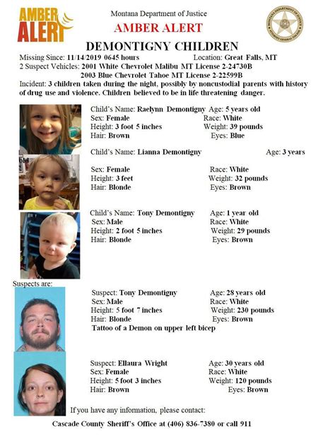 Today, the amber alert system is being used in all 50 states, the district of columbia, indian country, puerto rico, the u.s. AMBER Alert issued for three children from Great Falls now ...