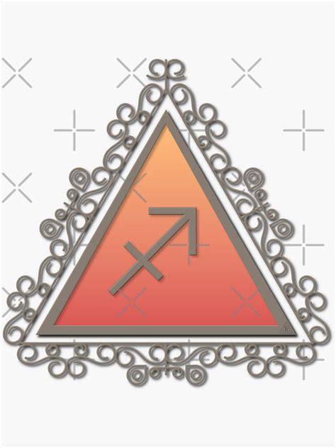 Sagittarius Fire Sign Filigree Astrology Zodiac Symbol Sticker For