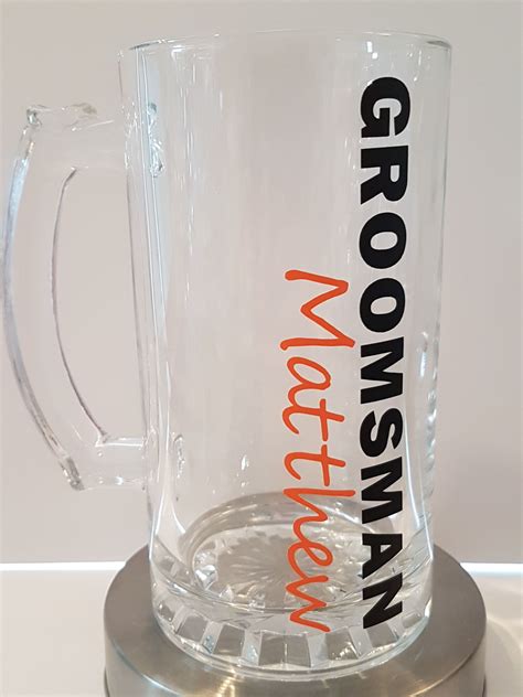 Groomsman Personalized Beer Glass Stein Wedding T Custom By Scotcreations On Etsy