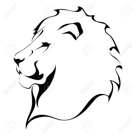 Lion with king tattoo on chest. aslan clipart black and white outline - Clipground