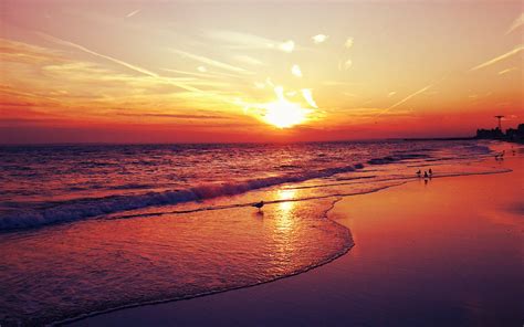 Sunset Landscapes Beach Seascapes Wallpaper 1920x1200 14301