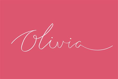 Female Name Olivia Girls Name Handwritten Lettering Calligraphy