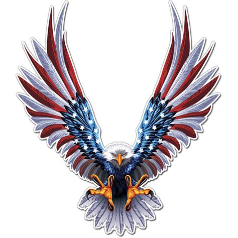 American Eagle Flag Wings Decal Classic Biker Gear