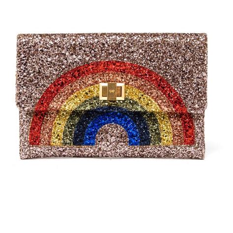 Anya Hindmarch Glitter Valorie Rainbow Clutch 535 Liked On Polyvore