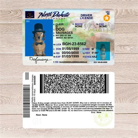 North Dakota Driver License Template Driver License Template