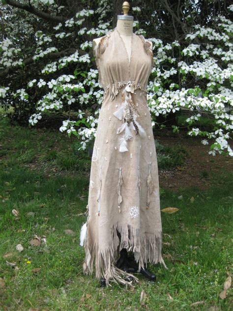 Alas, the image does not show us the colour of the dress, but we can. Leather Wedding Dress Native American Inspired Tribal Boho ...