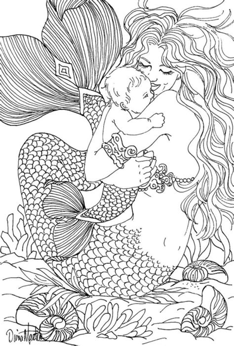Check out this printable coloring page with a very minimalistic flower mandala design. coloring.rocks! | Mermaid coloring pages, Mermaid tattoos ...