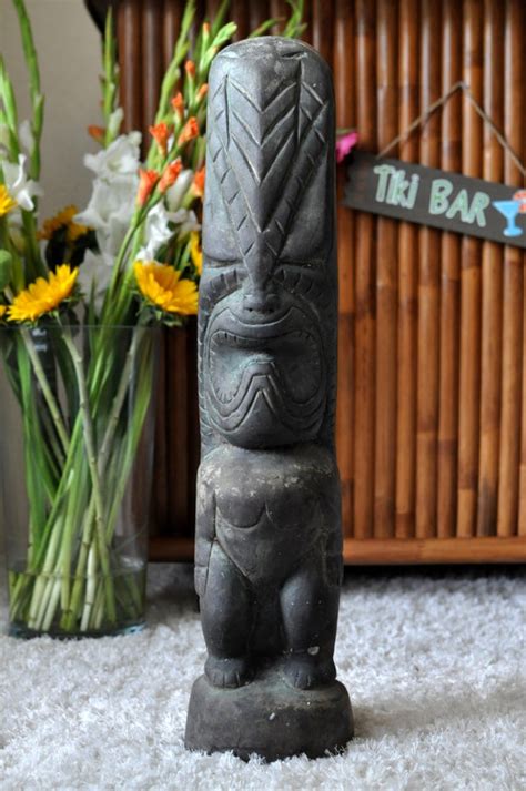 Vintage Tiki Statuelarge Polynesian Or Hawaiian Deity By Eurofair