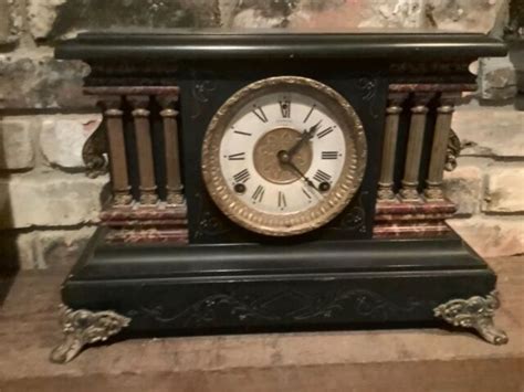Classic Antique Sessions 8 Day Mantle Clock Runs Ebay