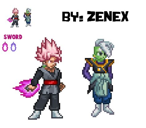 Black Goku And Zamasu Sprites My Version By ZeroMods On DeviantArt