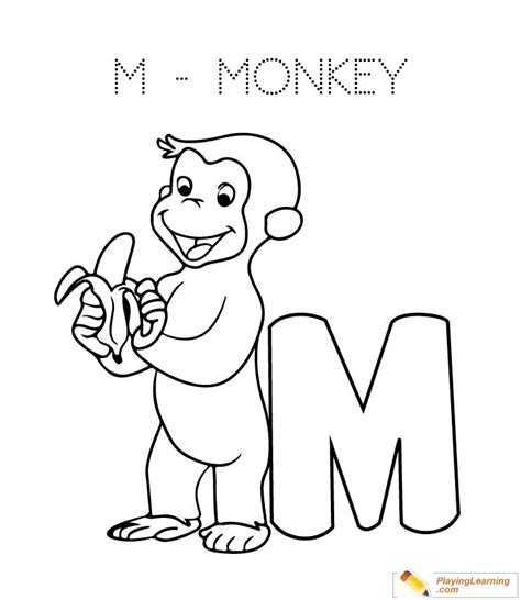 Get more coloring pages from. M Is For Monkey Coloring Page for kids | Monkey coloring pages, Free kids coloring pages ...