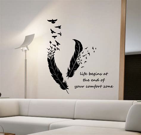 Feathers Turning Into Birds Vinyl Wall Decal Sticker Art