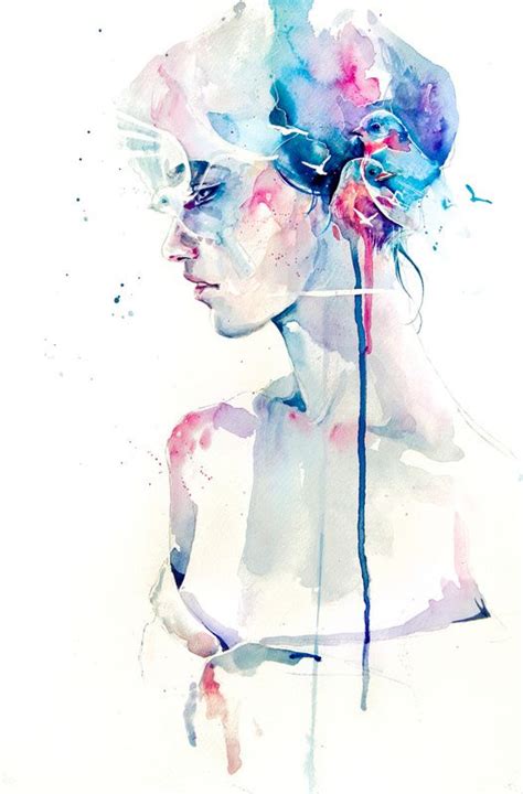 Loss Art Print By Agnes Cecile Society6 Pintura Aquarela Retratos