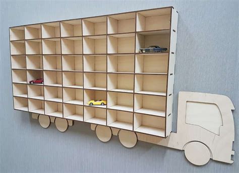 Laser Cut Shelf Car Storage Free Wooden Toy Plans Free Vector