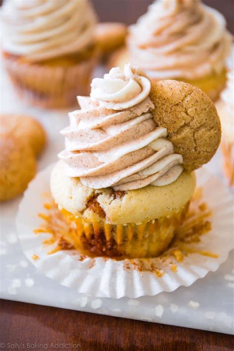 snickerdoodle cupcakes with cinnamon swirl frosting sallys baking addiction