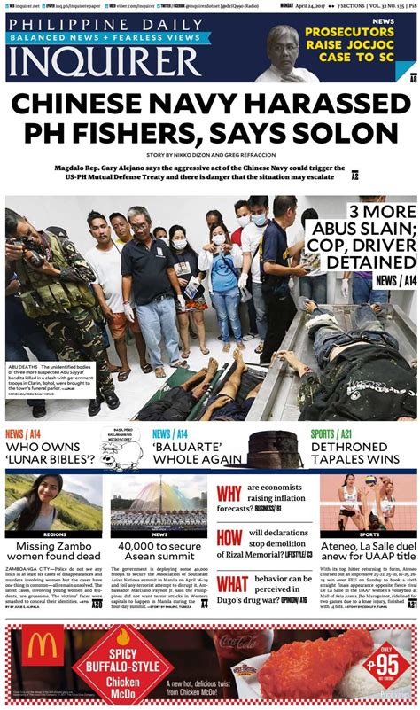Philippines Daily Inquirer April 24 2017 By Fatur Rahim Issuu