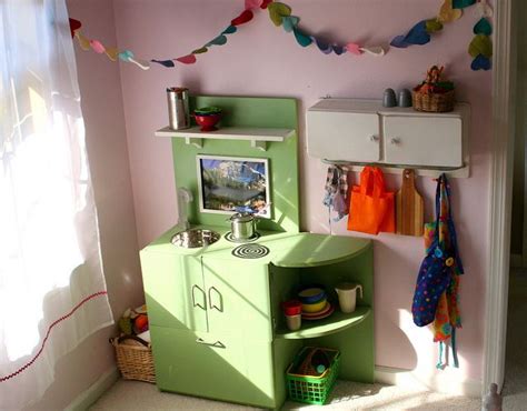 Used to cover my 80's laminate countertops and looks amazing! Handmade Play Kitchen | Kids room wallpaper, Diy play ...