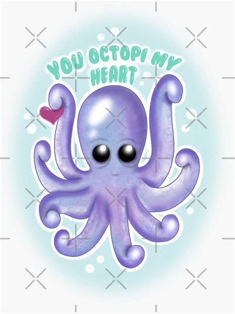 You Octopi My Heart Sticker For Sale By Manxcraft Redbubble