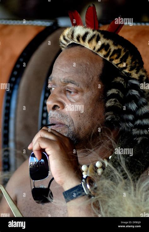 King Goodwill Zwelithini Watches As Thousands Zulu Maidens Participate In Reed Dance Where Girls