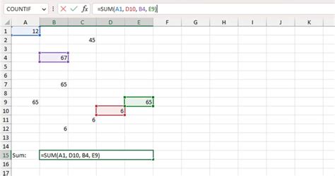 How To Sum Random Cells In Excel
