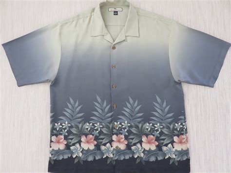 TOMMY BAHAMA Shirt Hawaiian Shirt Surfer Aloha Shirt Copyrighted Floral