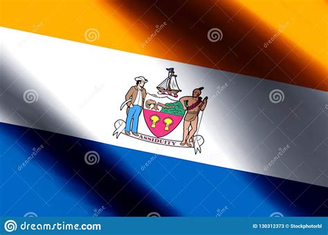 Albany New York Colorful Waving And Closeup Flag Illustration Stock