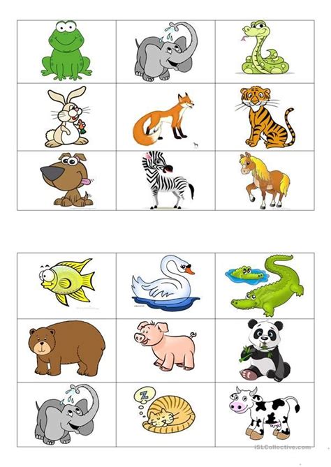 Animals bingo cards worksheet - Free ESL printable worksheets made by