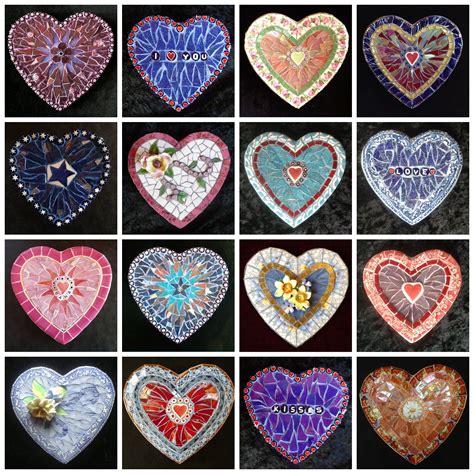Vintage Mosaic Hearts By Ruth Ames White Mosaic Patterns Mosaic Art
