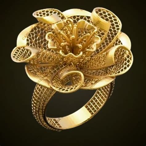 Flower Design 14k Solid Gold Ring Gleam Jewels