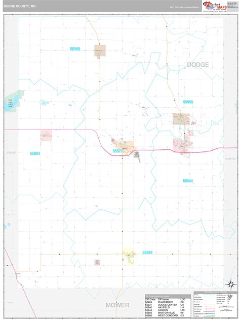 Dodge County Mn Wall Map Premium Style By Marketmaps