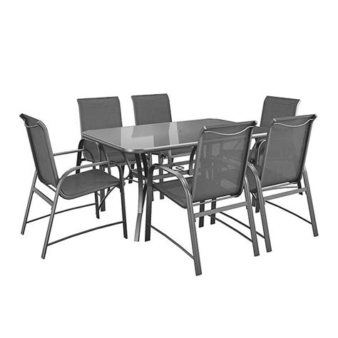Cosco Outdoor Living 7 Piece Paloma Steel Patio Dining Set Charcoal