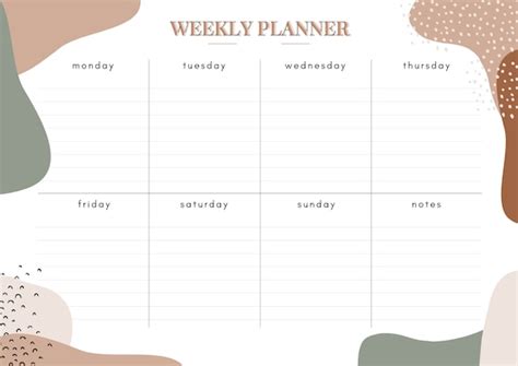 Digital Weekly Planner Template Printable Weekly Schedule Etsy