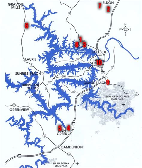 Lake Of The Ozarks Fishing Map Printable Maps Online