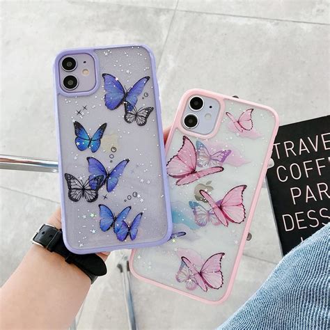 Cute Laser Card Butterfly Phone Case For Iphone 11 Pro Max Xs Max Xr 8