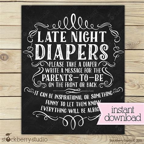 Does anyone have these books? Chalkboard Baby Shower Late Night Diapers Printable Diaper