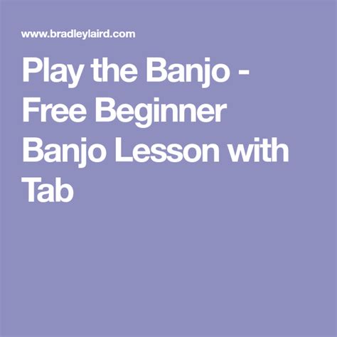 Play The Banjo Free Beginner Banjo Lesson With Tab Banjo Lessons Tab