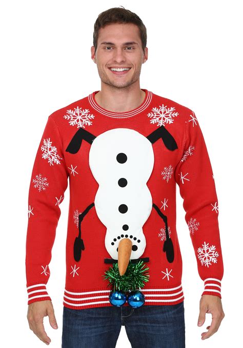 Snowman Balls Ugly Christmas Sweater For Adults