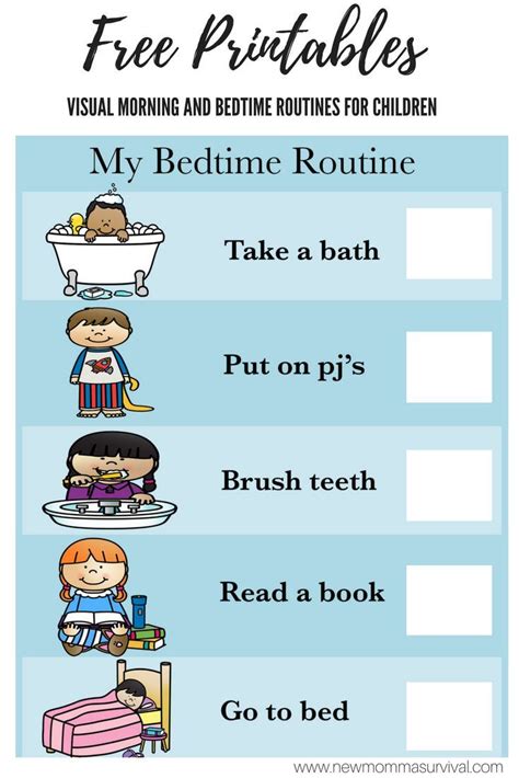 Visual Schedule For Children Morning And Bedtime Routines My Simple