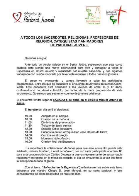 Modelo Carta De Presentacion Colegio Religioso Images