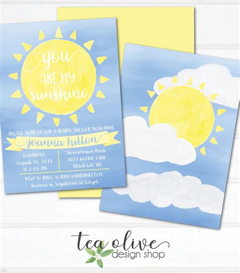 You Are My Sunshine Baby Shower Invitation Gender Neutral Etsy Sunshine Baby Showers