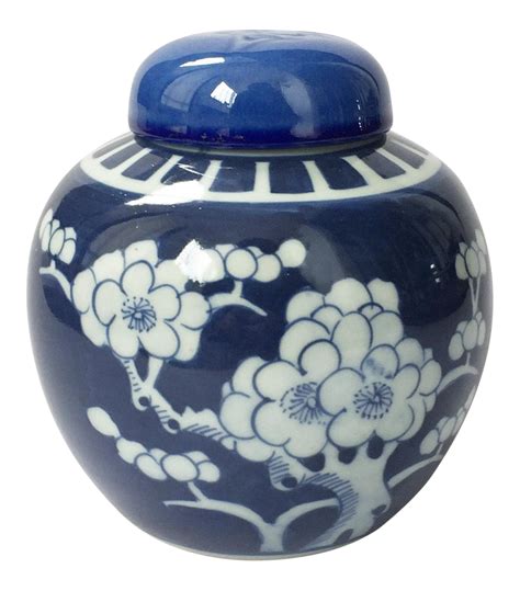Such a gorgeous design, made from classic blue and white ginger jars, filled with delightful. Vintage Blue and White Ginger Jar | Chairish