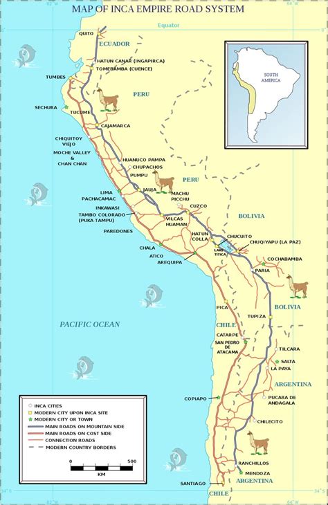 Map Of The Ancient Inca Empire Road System Still In Function Inca