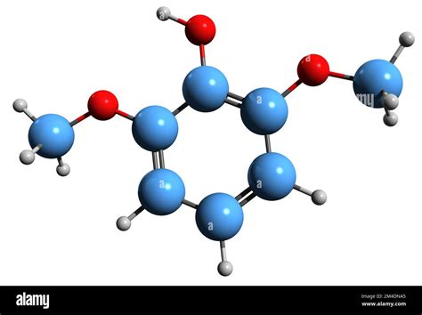 Imagen 3d De La Fórmula Esquelética De Siringol Estructura Química