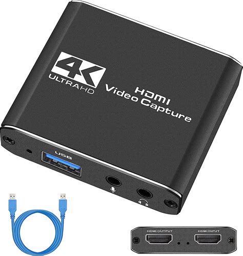 Capture Card Video Capture Card With Microphone 4k Hdmi Loop Out 1080p 60fps Video Recorder