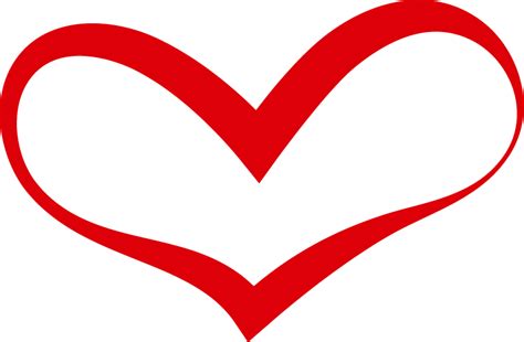 Curved Red Heart Outline Png Image Transparent Background Red Heart