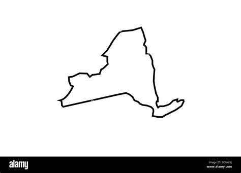 New York Map Outline State Vector Illustration Stock Vector Image And Art
