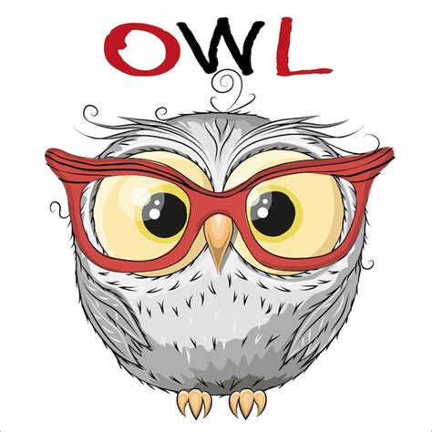 Premium Vector Cute Owl With Red Glasses