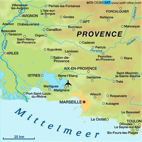 Karte Von Provence Region In Frankreich Welt Atlasde